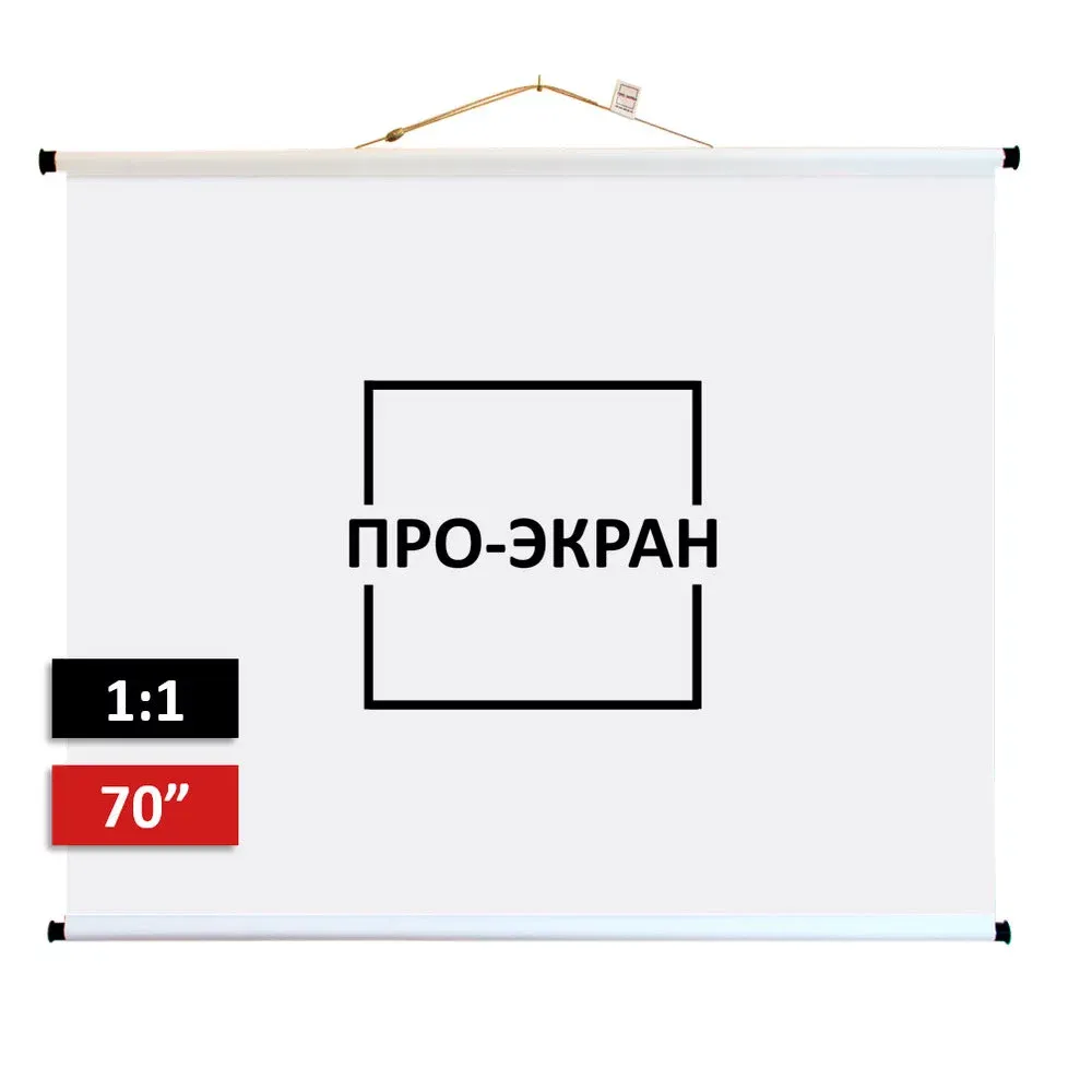 Экран для проектора ПРО-ЭКРАН 125 на 125 см (1:1), 70 дюймов