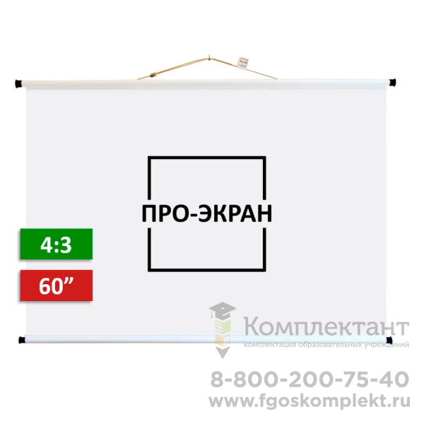 Экран для проектора ПРО-ЭКРАН 120х90 см (4:3), 60 дюймов